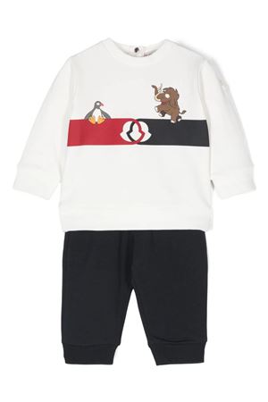 tuta in cotone bianco MONCLER KIDS | J29518M0000989AM3F07